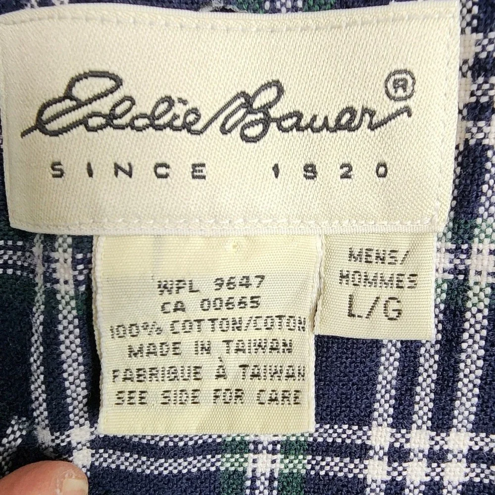 Eddie Bauer Mens Flannel Shirt Plaid‎ Button Down Long Sleeve L/G